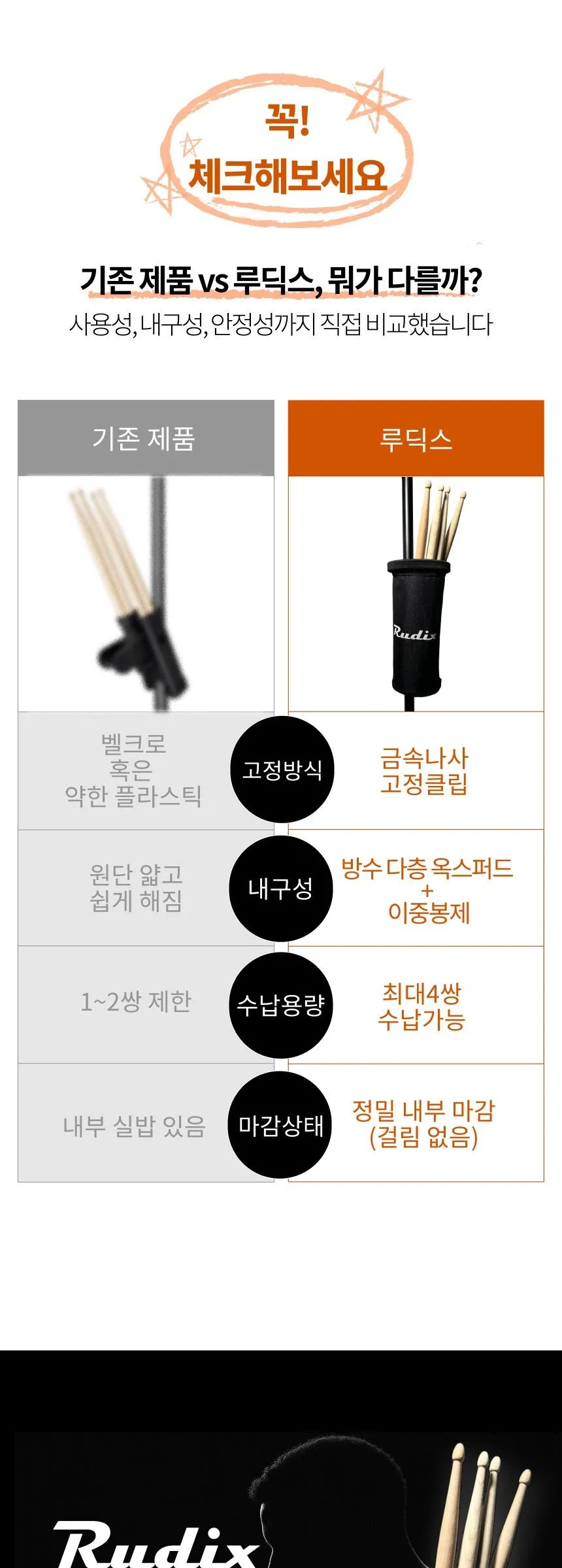 드럼스틱 홀더 케이스 가방 상세 이미지 7